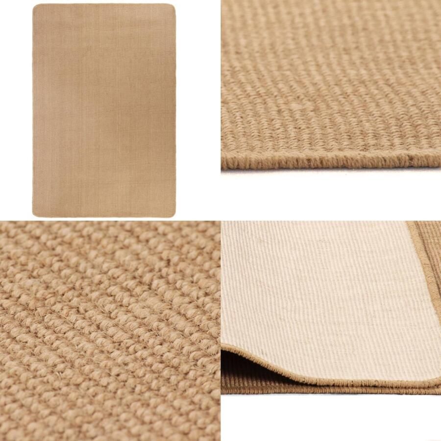 VidaXL Tapijt met latex onderkant 180x250 cm jute Vloerkleed Vloerkleden Mat Vloermat