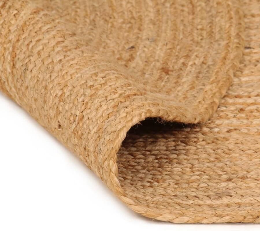 VidaXL Tapijt Rond 180 cm Gevlochten Jute Natuurlijk Tapijt Jute Tapijt Ronde Tapijt Beige Tapijt Handgewoven Tapijt Vintage Tapijt Woonaccessoires Living Accessoires