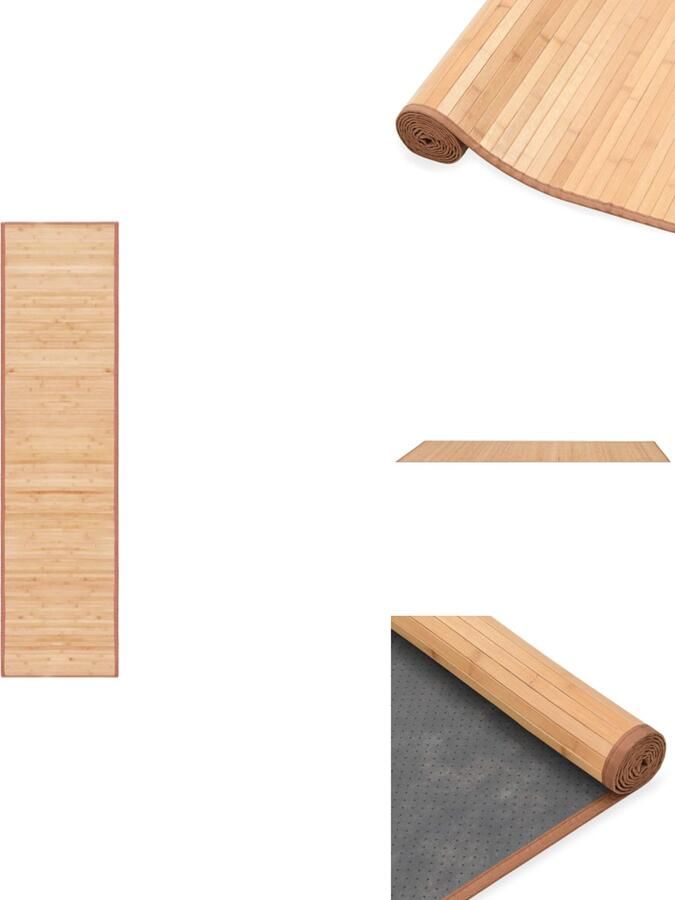 VidaXL Bamboe Tapijt 80x300 cm Bruin Bamboe Tapijt Vloerkleden Woonaccessoires Binnenhuisdecoratie Living Room Decor - Foto 2
