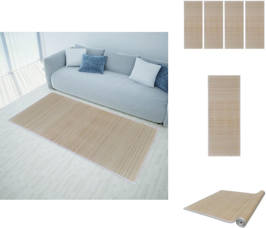 The Living Store Tapijten 4 st rechthoekig 120x180 cm bamboe natuurlijk Bamboe Tapijt Vloertapijt Natuurtapijt Beige Tapijt Livingroom Decoratie - Foto 2
