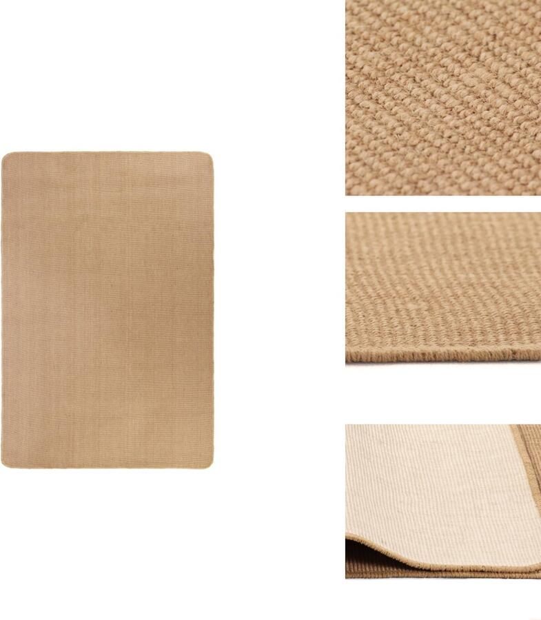 VidaXL Tapijt Tapijten Kleed Kleden Tapijt met latex onderkant 70x130 cm jute natuurlijk