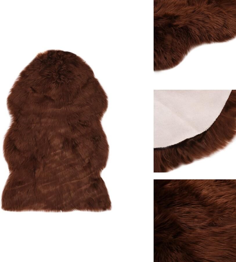 VidaXL Tapijt Tapijten Kleed Kleden Vloerkleed 60x90 cm kunstschapenvacht bruin