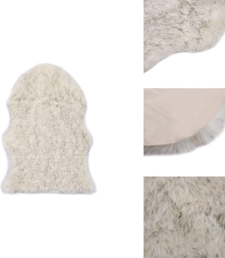 VidaXL Kunstschapenvacht Vloerkleed 60 x 90 cm Gemêleerd grijs Super-zacht Anti-slip achterkant Vloerkleed