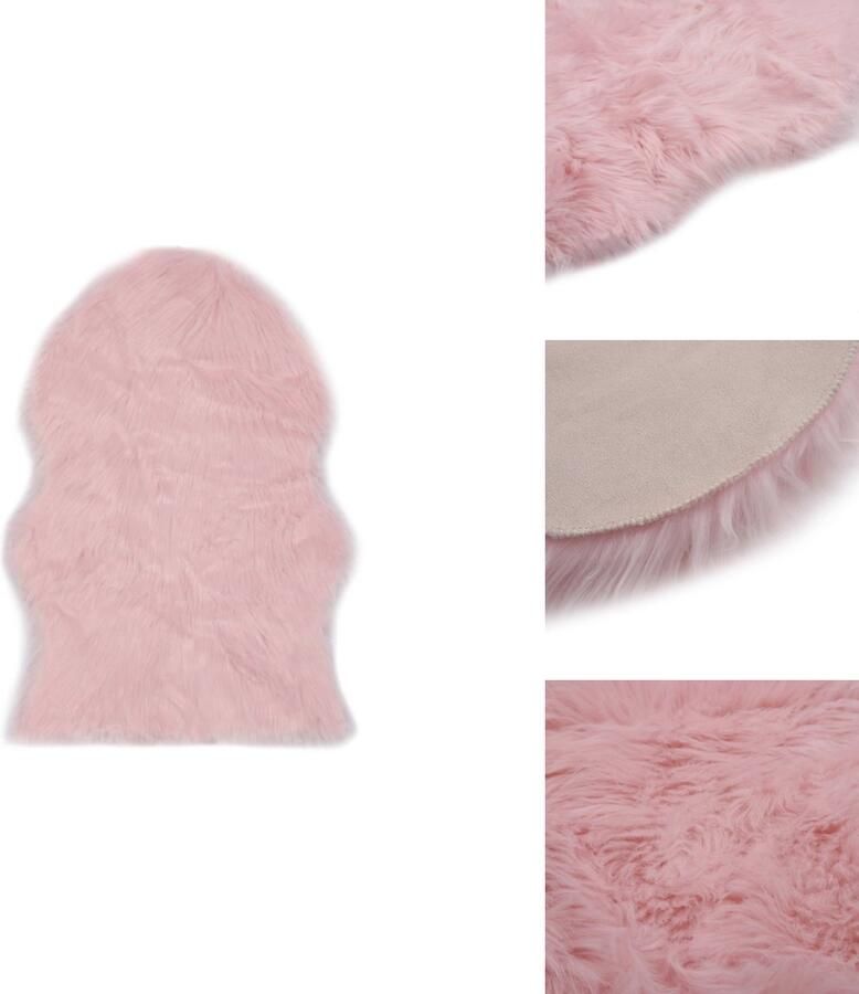 VidaXL Kunstschapenvacht Vloerkleed 60 x 90 cm Roze Super-zacht Dierenhuidvormig Vloerkleed