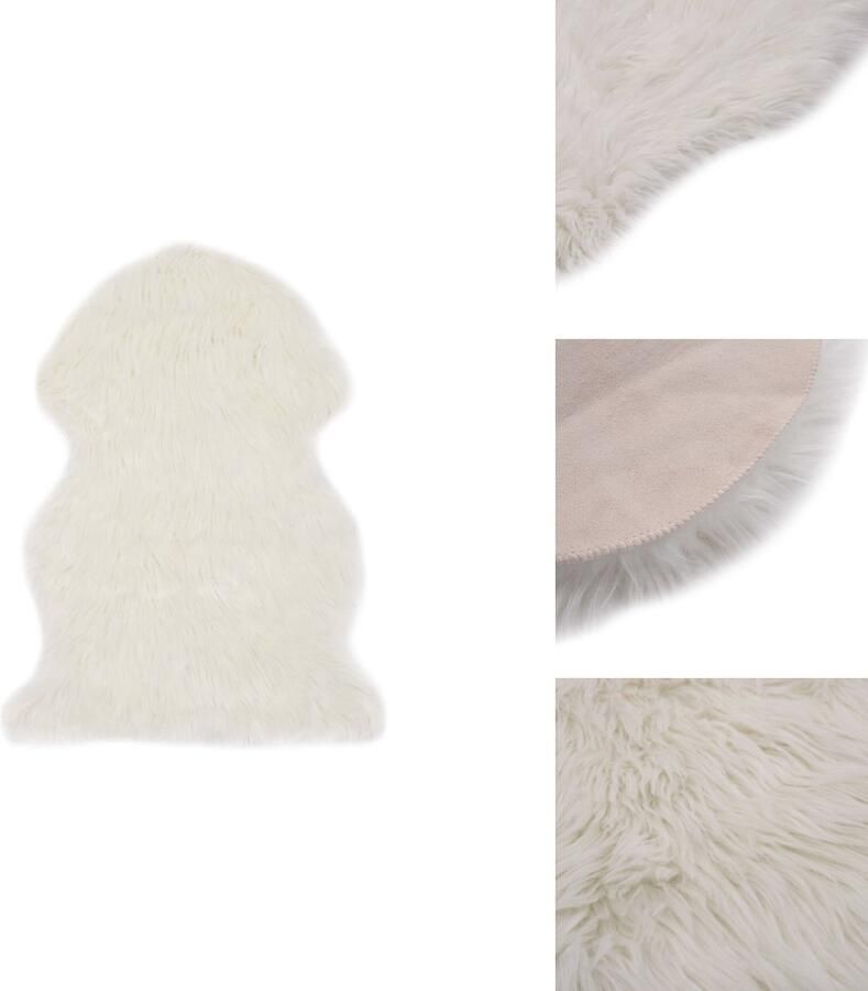 VidaXL Kunstschapenvacht Kleed Wit 60 x 90 cm Super-zacht Onderhoudsvriendelijk Vloerkleed