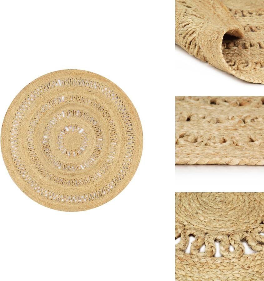 VidaXL Tapijt Tapijten Kleed Kleden Vloerkleed handgemaakt 120 cm gevlochten jute