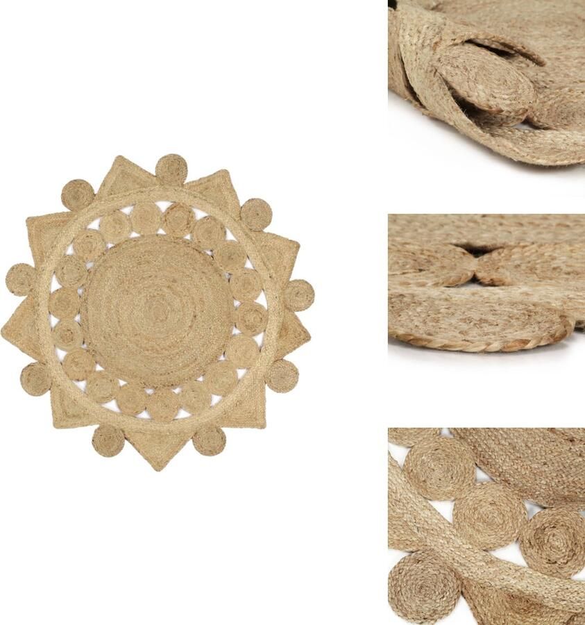 VidaXL Tapijt Tapijten Kleed Kleden Vloerkleed handgemaakt 120 cm gevlochten jute