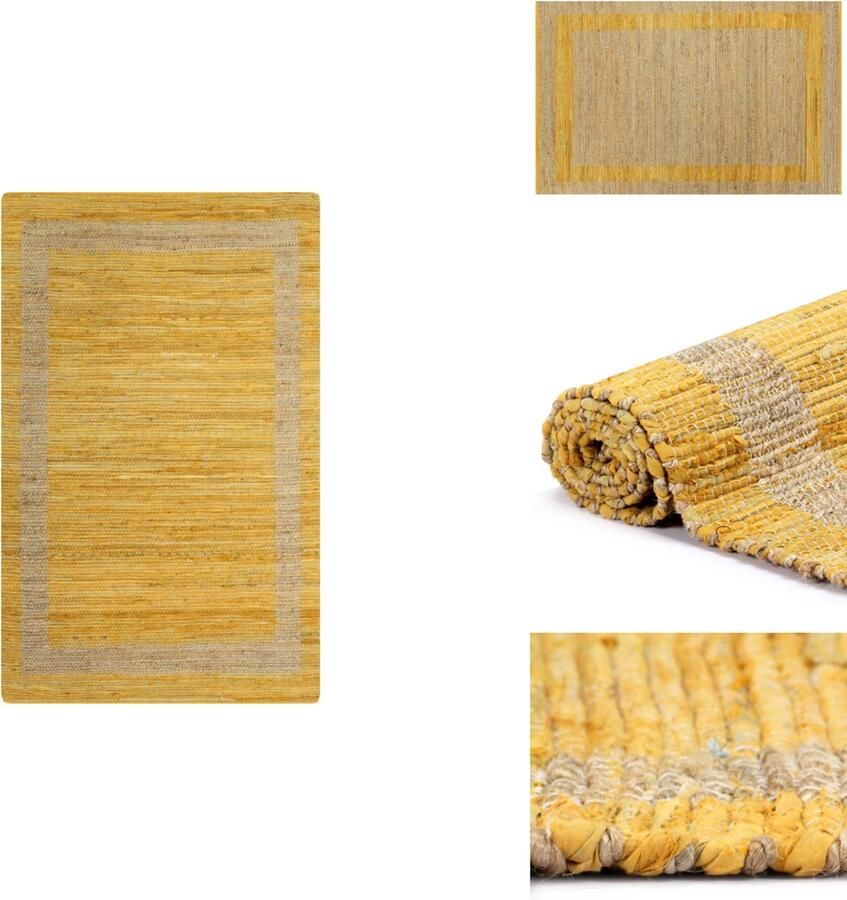 VidaXL Tapijt Tapijten Kleed Kleden Vloerkleed handgemaakt 120x180 cm jute geel