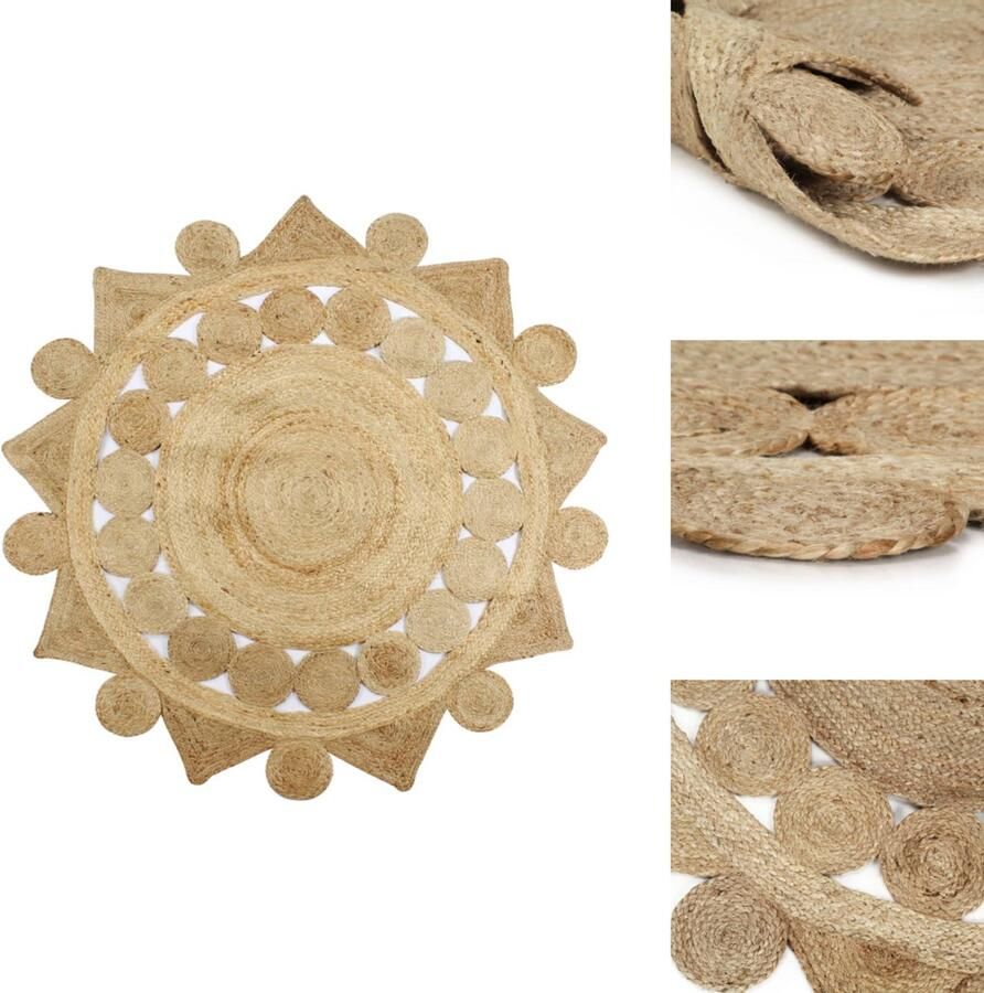 VidaXL Tapijt Tapijten Kleed Kleden Vloerkleed handgemaakt 90 cm gevlochten jute