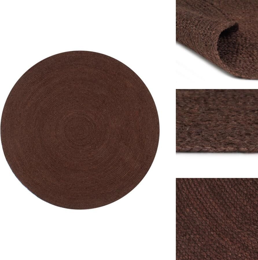 VidaXL Tapijt Tapijten Kleed Kleden Vloerkleed handgemaakt rond 90 cm jute bruin