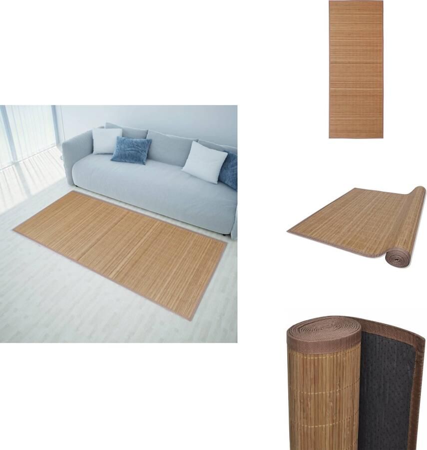 VidaXL Tapijt Tapijten Vloerkleed Vloermat Rechthoekige bamboe mat 150 x 200 cm (Bruin)