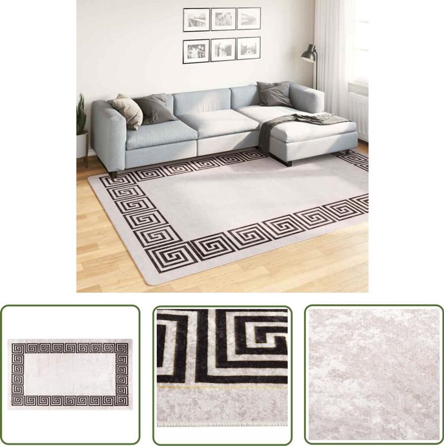 The Living Store Vloerkleed Tapijt 190x300 cm Fluweel Lichtbeige 100% polyester Vloerkleed Tapijt Fluweel Beige Woonkamer