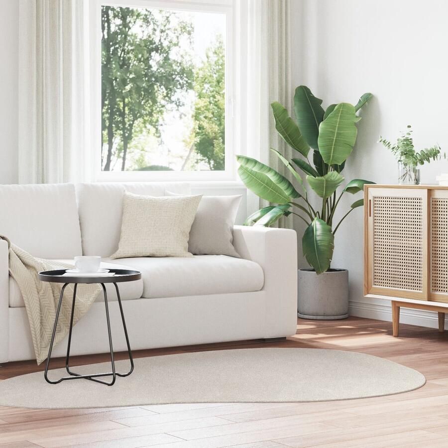 VidaXL Vloerkleed 'HUARTE' Kort Pool Zacht en Wasbaar Sand 140x200 cm - Foto 2