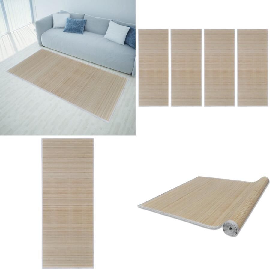 VidaXL Tapijten 4 st rechthoekig 120x180 cm bamboe natuurlijk Tapijt Tapijten Bamboetapijt Bamboetapijten