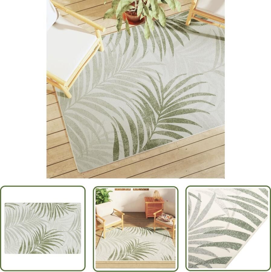 The Living Store Vloerkleed voor binnen buiten laagpolig 120x180 cm meerkleurig Vloerkleed Tapijten Kamerdecoratie Livingroom Decoratie Multikleuren Vloerkleed