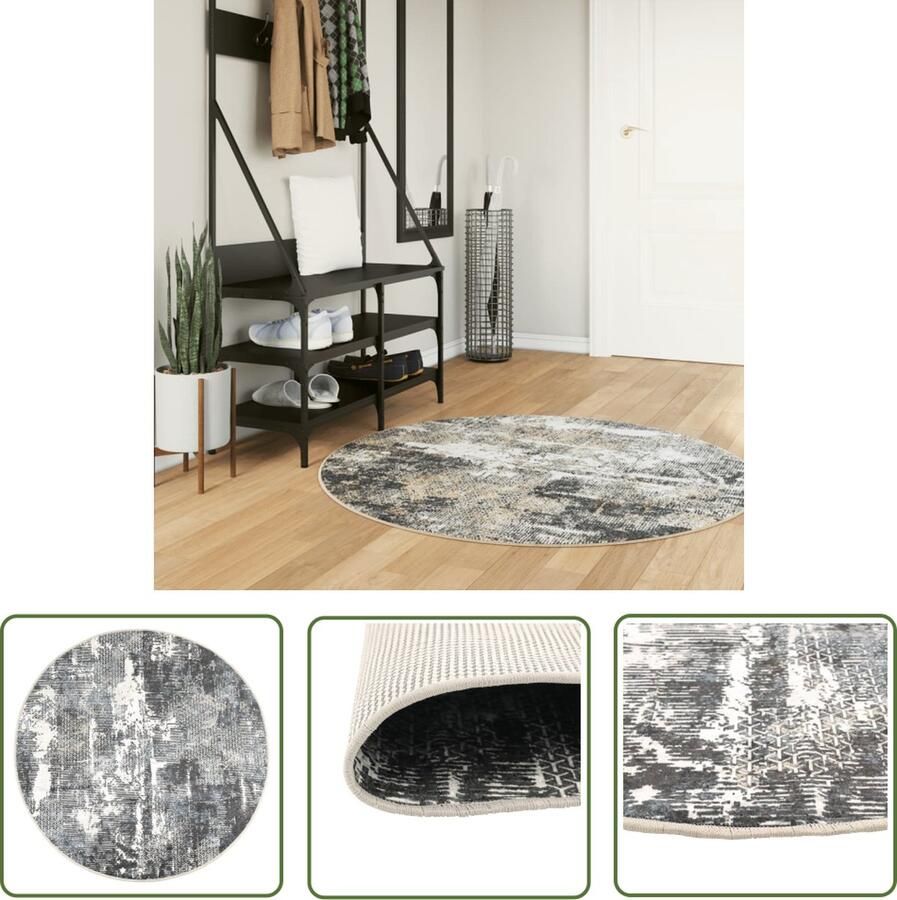 The Living Store Vloerkleed Meerkleurig Polyester 120 cm Geluidsabsorberend Vloerkleed Tapijten Kamerdecoratie Geluiddempende Vloerbekleding Anti Slip Vloerkleed