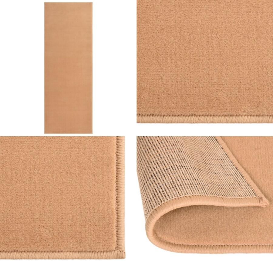 VidaXL Tapijtloper 100x250 cm BCF beige Tapijtloper Tapijtlopers Loper Lopers