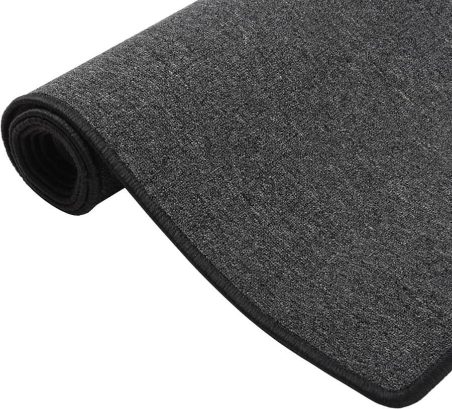 VidaXL Tapijtloper 50x200 cm Antracietkleurig Tapijtroper Keukentapijt Vloerkleed Loopplank Antraciet Polypropyleen Interieurdecoratie Woningstyling Moderne Stijl Industriële Stijl