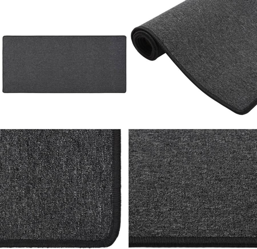 VidaXL Tapijtloper 80x150 cm antracietkleurig Vloerkleed Vloerkleden Loper Vloerkleed Loper Vloerkleden