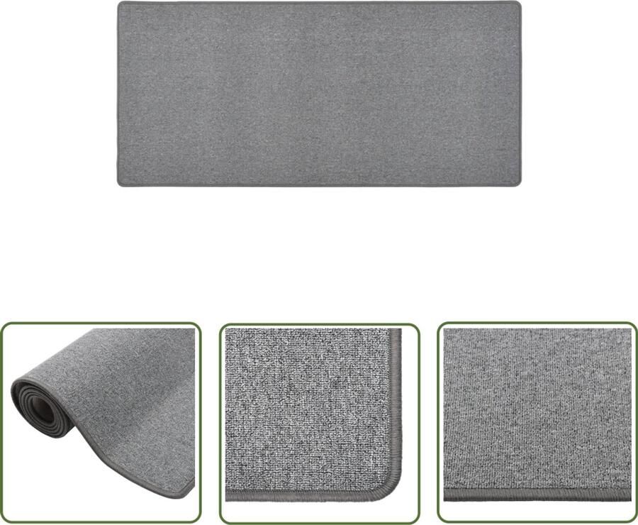 VidaXL Tapijtloper 80x150 cm donkergrijs Tapijtroeper Donkere Kleuren Grijs Tapijt Vloertegels Kamerdecoratie Livingroom Accessoires Slaapkamers Accessoires Hallway Runner Anti Slip Matten Geluidsisolatie