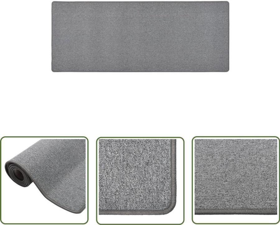 VidaXL Tapijtloper 80x200 cm Donkergrijs Tapijtroper Donkere Grijze Tapijten Vloerkleed Grijs Interieurdecoratie Kamer Accessoires