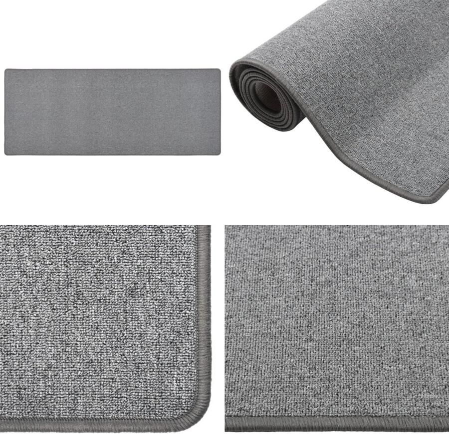 VidaXL Tapijtloper 80x200 cm donkergrijs Vloerkleed Vloerkleden Loper Vloerkleed Loper Vloerkleden