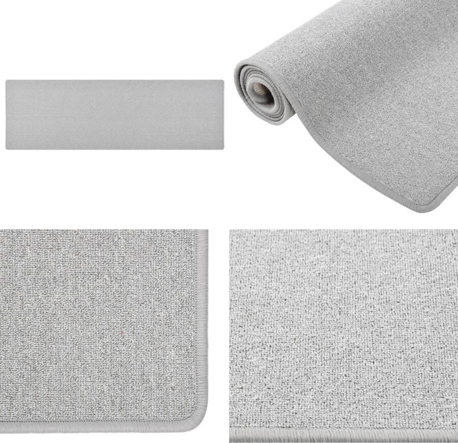 VidaXL Tapijtloper 80x250 cm lichtgrijs Vloerkleed Vloerkleden Loper Vloerkleed Loper Vloerkleden