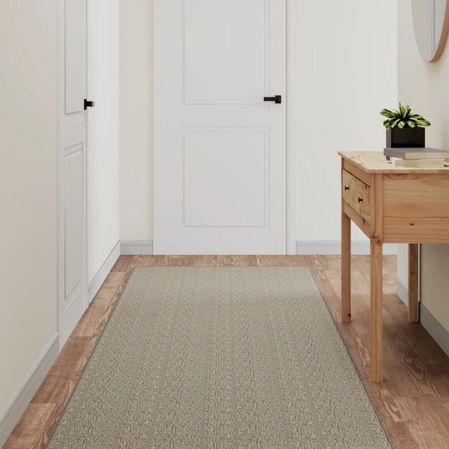VidaXL Tapijtloper 80x250 cm Sisal-look Zilver Tapijtroper Sisal Look Vloerkleden Runner Binnenvloeren