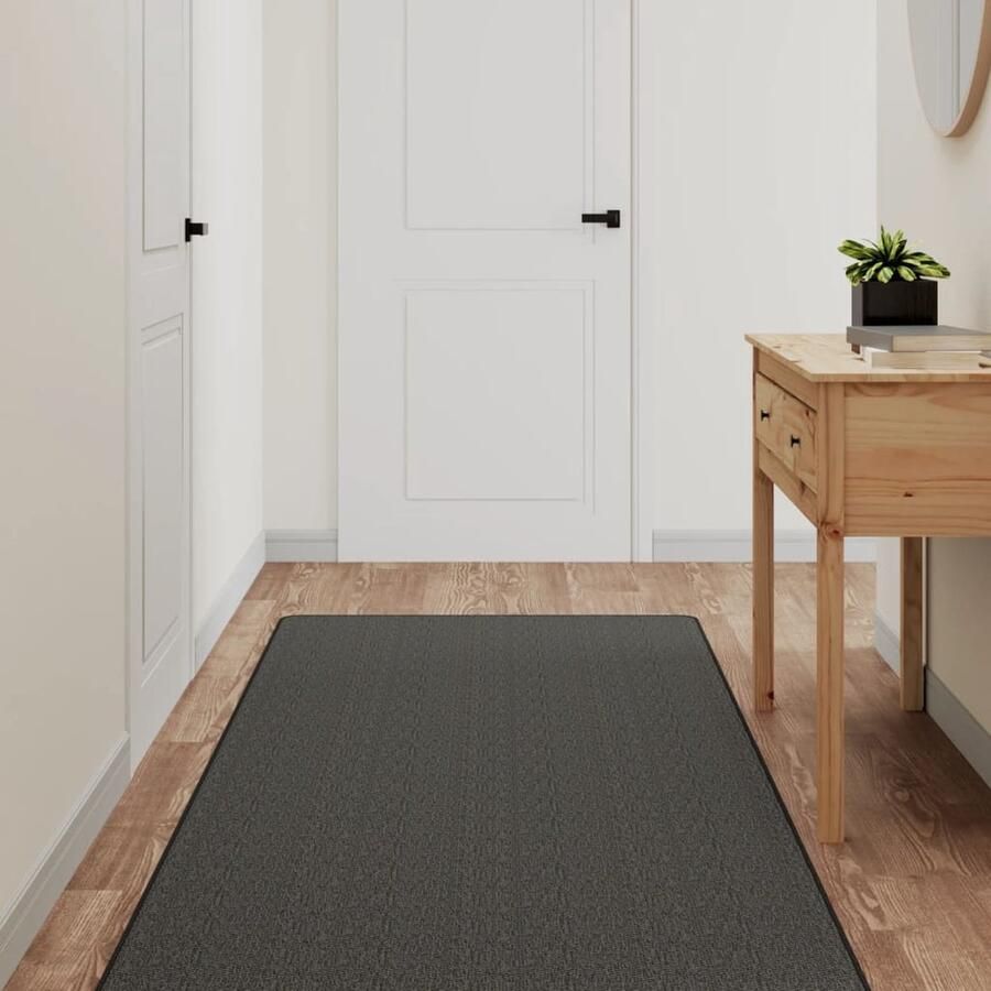 VidaXL Tapijtloper 80x300 cm sisal-look antraciet Tapijtroeper Sisal Look Antraciet Vloerkleden Kamerdecoratie Hallway Runner Living Room Decor Slaapkamers Accessoires - Foto 2