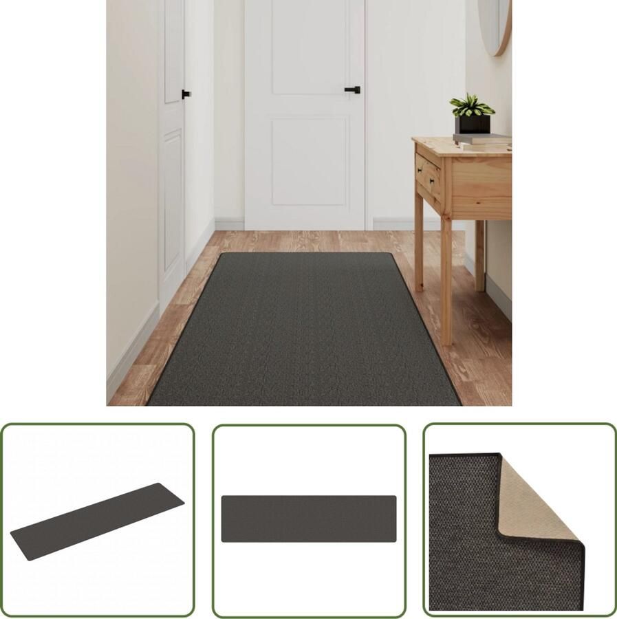 VidaXL Tapijtloper 80x300 cm sisal-look antraciet Tapijtroeper Sisal Look Antraciet Vloerkleden Kamerdecoratie Hallway Runner Living Room Decor Slaapkamers Accessoires