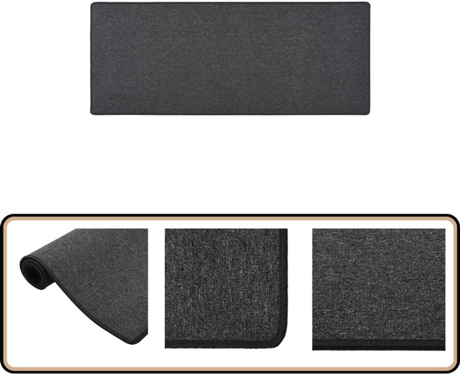 VidaXL Tapijtloper Antraciet 80x200 cm Tapijtroper Vloerbescherming Antraciet Polypropyleen Interieurdecoratie