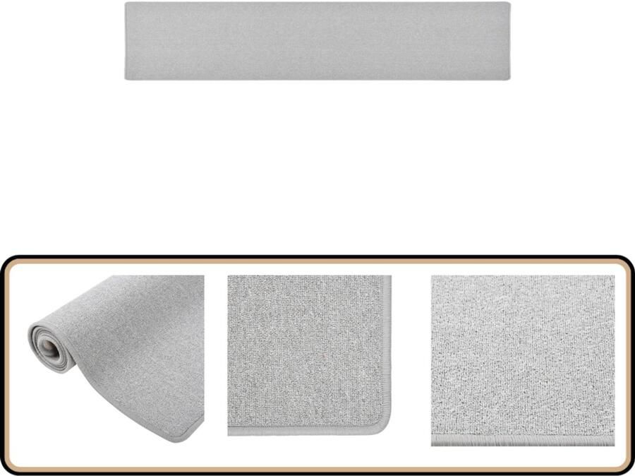 VidaXL Tapijtloper Lichtgrijs 50x250 cm Tapijtroper Vloerkleed Looppad Grijs Tapijt Moderne Tapijt