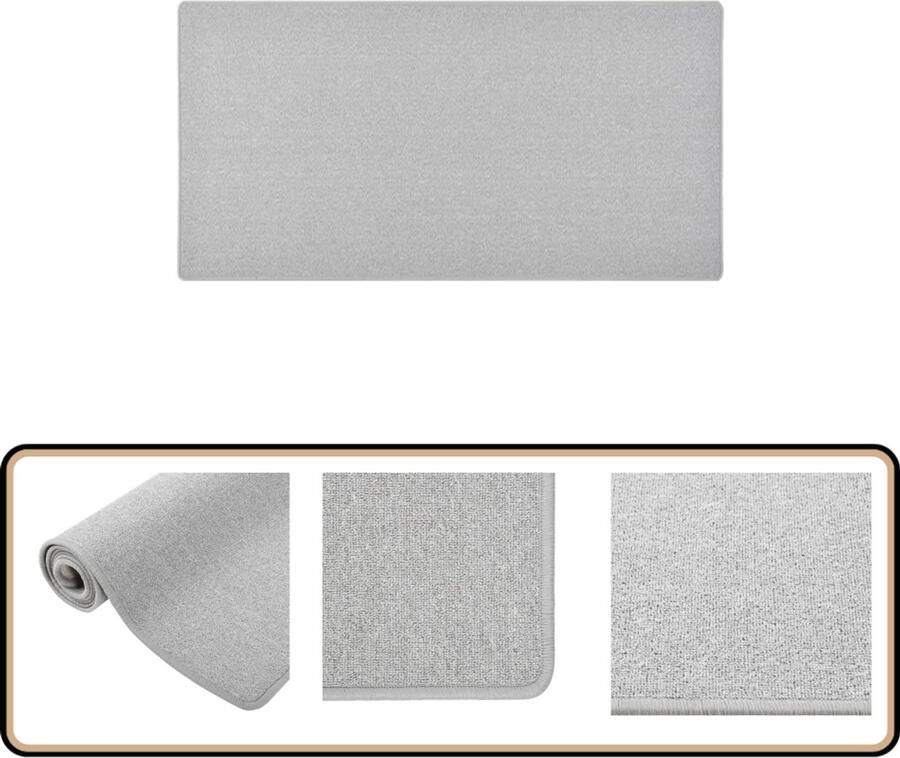 VidaXL Tapijtloper Lichtgrijs 80x150 cm Tapijtroper Vloerkleed Interieurdecoratie Grijs Tapijt Lichte Kleuren