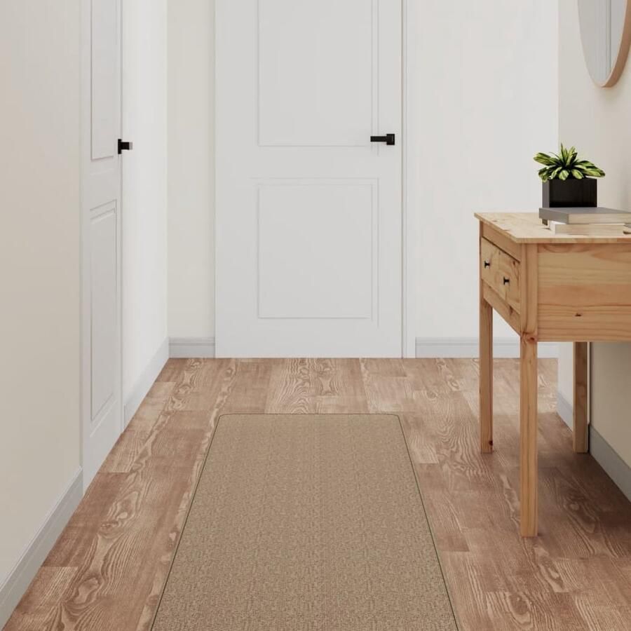 VidaXL Tapijtloper Sisal-look 50x200 cm Zandkleurig Tapijtloper Sisal Look Beige Tapijt Vloerkleden Binnenhuisdecoratie Kamer Accessoires Hallway Runner - Foto 2