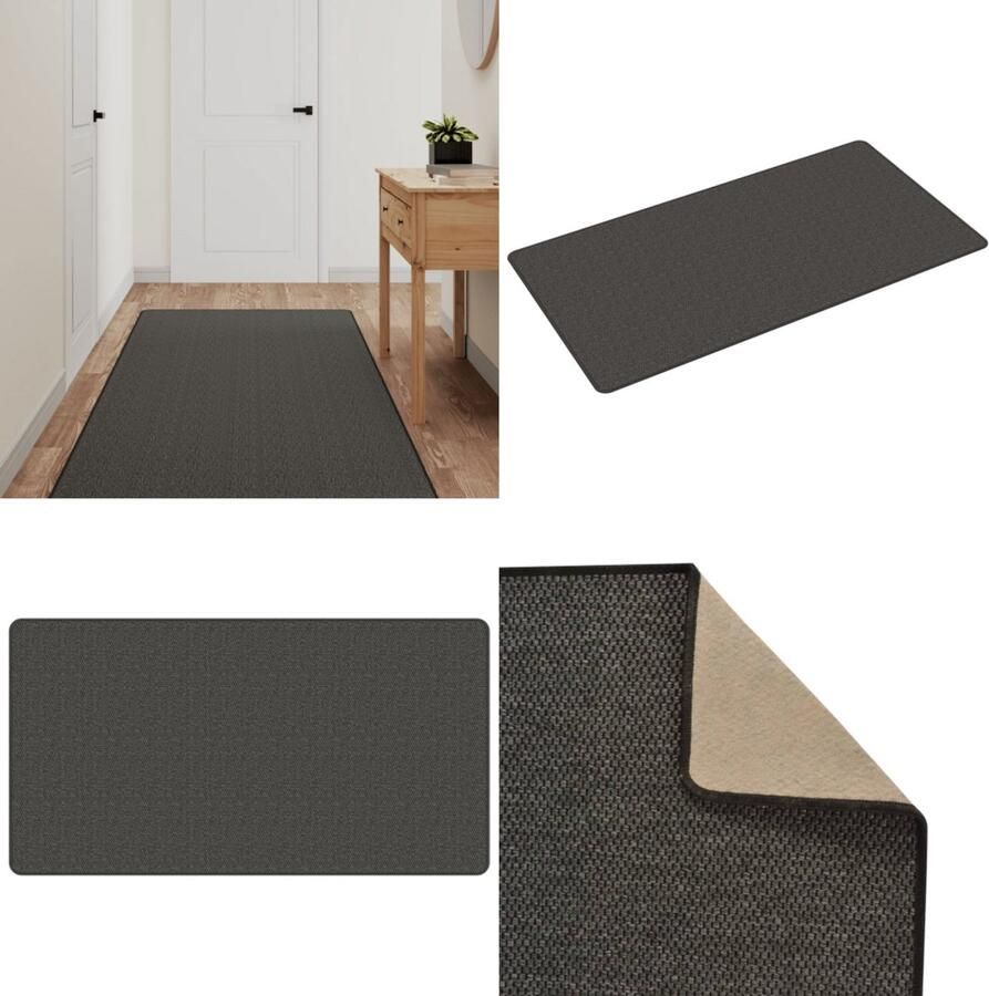 VidaXL Tapijtloper sisal-look 80x150 cm antracietkleurig Tapijtloper Tapijtlopers Gangloper Tapijt Loper