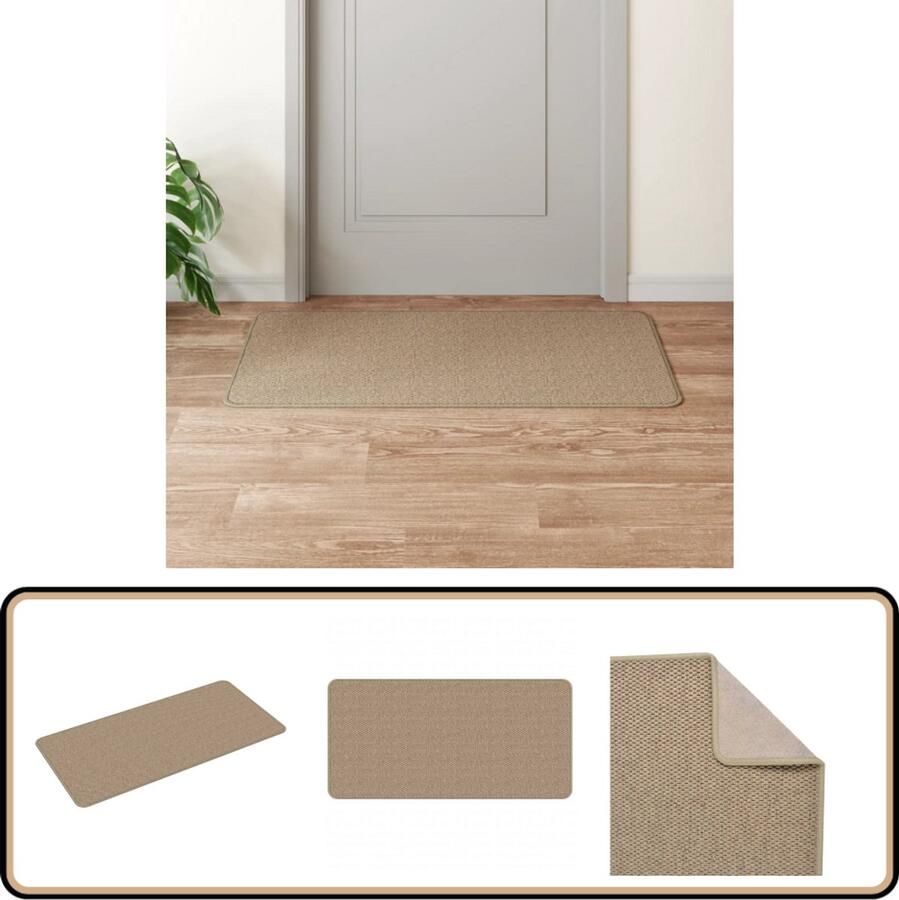 VidaXL Tapijtloper Sisal-look Zandkleurig 50x100 cm Tapijtrooster Sisal Look Beige Vloerkleden Vloermatten Binnenloop Mat Hallway Runner Anti Slip