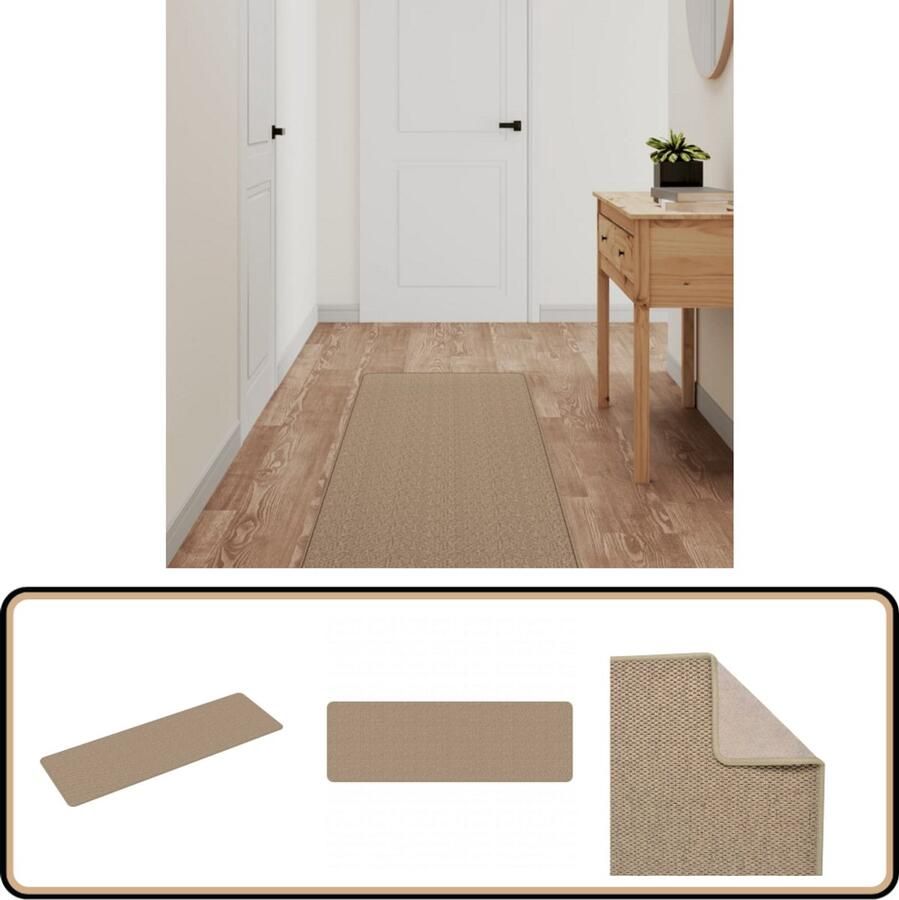 VidaXL Tapijtloper Sisal-look Zandkleurig 50x150 cm Tapijtroper Sisal Look Vloerkleden Gangvloer Beige