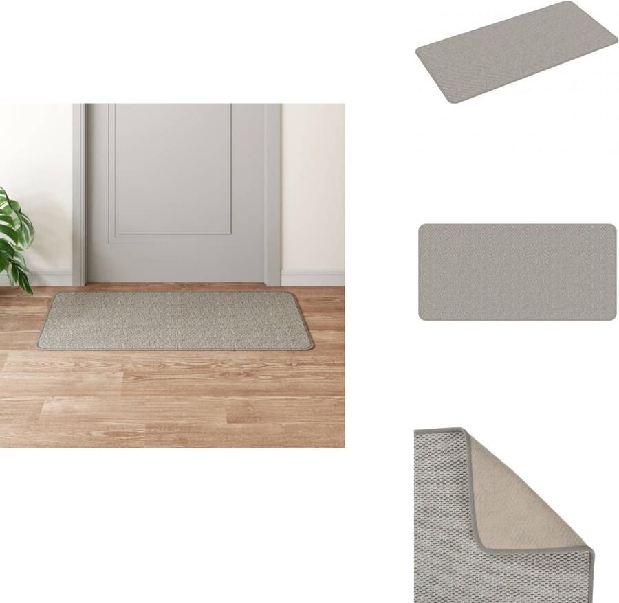 VidaXL Tapijtloper Tapijtlopers Gangloper Tapijt Loper Tapijtloper 50x100 cm sisal-look taupe - Foto 2