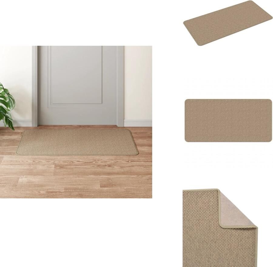 VidaXL Tapijtloper Tapijtlopers Gangloper Tapijt Loper Tapijtloper 50x100 cm sisal-look zandkleurig - Foto 2