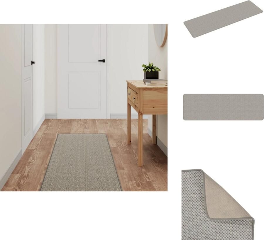 VidaXL Tapijtloper Tapijtlopers Gangloper Tapijt Loper Tapijtloper 50x150 cm sisal-look taupe