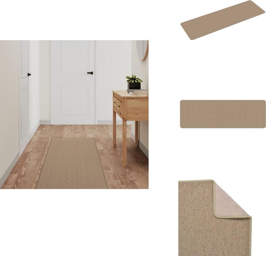 VidaXL Tapijtloper Tapijtlopers Gangloper Tapijt Loper Tapijtloper 50x150 cm sisal-look zandkleurig