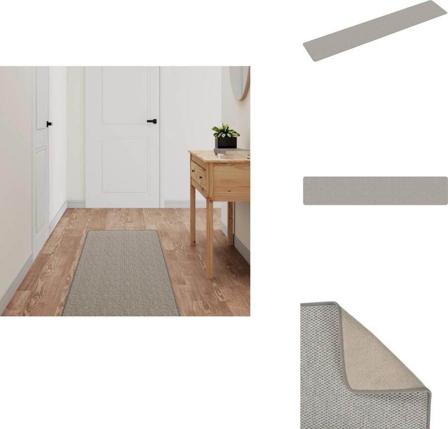 VidaXL Tapijtloper Tapijtlopers Gangloper Tapijt Loper Tapijtloper 50x250 cm sisal-look taupe