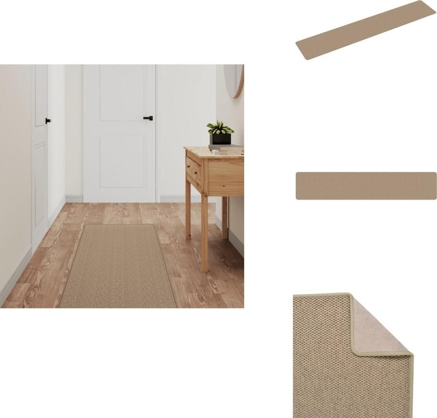 VidaXL Tapijtloper Tapijtlopers Gangloper Tapijt Loper Tapijtloper 50x250 cm sisal-look zandkleurig