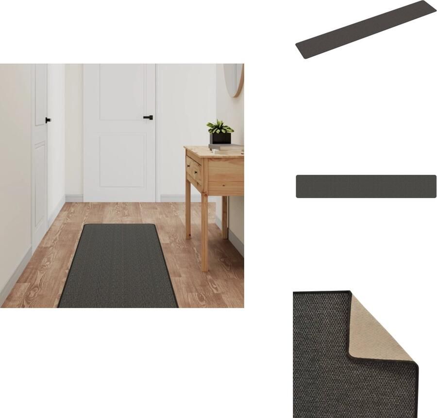 VidaXL Tapijtloper Tapijtlopers Gangloper Tapijt Loper Tapijtloper 50x300 cm sisal-look antracietkleurig