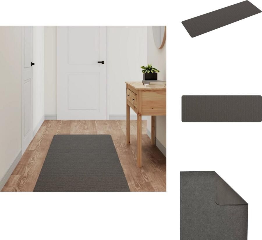 VidaXL Tapijtloper Tapijtlopers Gangloper Tapijt Loper Tapijtloper 60x180 cm antracietkleurig