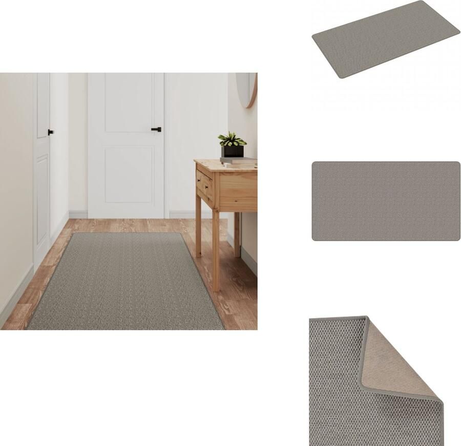 VidaXL Tapijtloper Tapijtlopers Gangloper Tapijt Loper Tapijtloper 80x150 cm sisal-look zilverkleurig