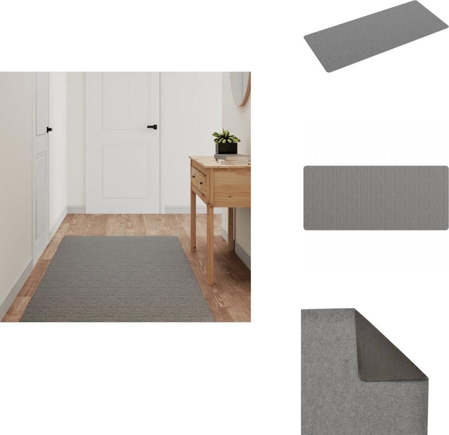 VidaXL Tapijtloper Tapijtlopers Gangloper Tapijt Loper Tapijtloper 80x180 cm grijs