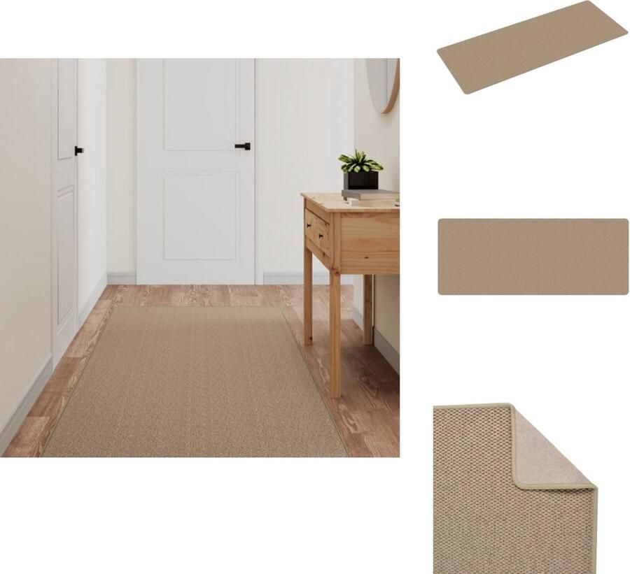 VidaXL Tapijtloper Tapijtlopers Gangloper Tapijt Loper Tapijtloper 80x200 cm sisal-look zandkleurig