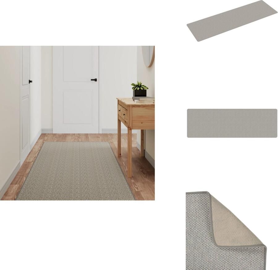 VidaXL Tapijtloper Tapijtlopers Gangloper Tapijt Loper Tapijtloper 80x250 cm sisal-look taupe - Foto 2