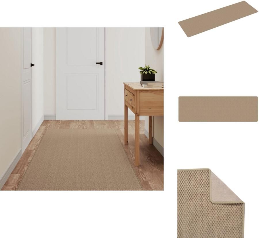 VidaXL Tapijtloper Tapijtlopers Gangloper Tapijt Loper Tapijtloper 80x250 cm sisal-look zandkleurig